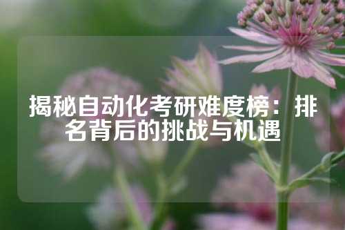 揭秘自动化考研难度榜：排名背后的挑战与机遇