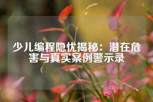 少儿编程隐忧揭秘：潜在危害与真实案例警示录