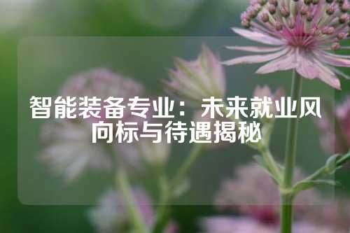 智能装备专业：未来就业风向标与待遇揭秘
