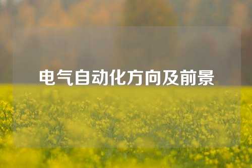 电气自动化方向及前景