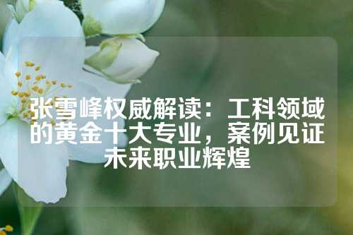 张雪峰权威解读：工科领域的黄金十大专业，案例见证未来职业辉煌