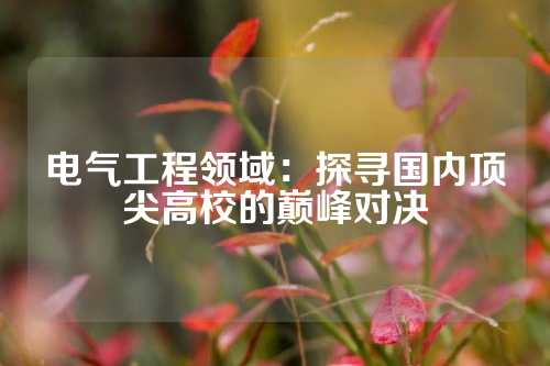 电气工程领域：探寻国内顶尖高校的巅峰对决