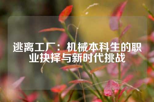 逃离工厂：机械本科生的职业抉择与新时代挑战