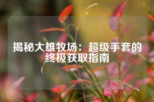 揭秘大雄牧场：超级手套的终极获取指南