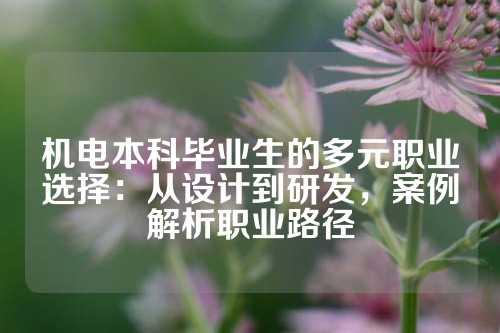 机电本科毕业生的多元职业选择：从设计到研发，案例解析职业路径