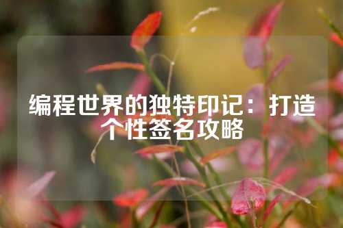 编程世界的独特印记：打造个性签名攻略