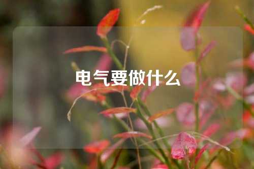 电气要做什么