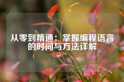 从零到精通：掌握编程语言的时间与方法详解