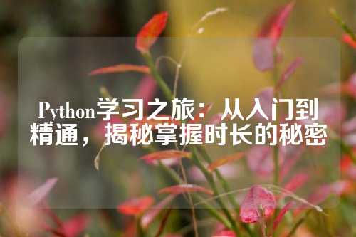 Python学习之旅：从入门到精通，揭秘掌握时长的秘密