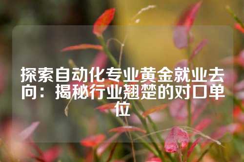 探索自动化专业黄金就业去向：揭秘行业翘楚的对口单位