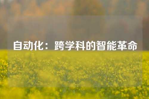 自动化：跨学科的智能革命
