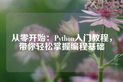 从零开始：Python入门教程，带你轻松掌握编程基础