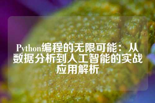 Python编程的无限可能：从数据分析到人工智能的实战应用解析