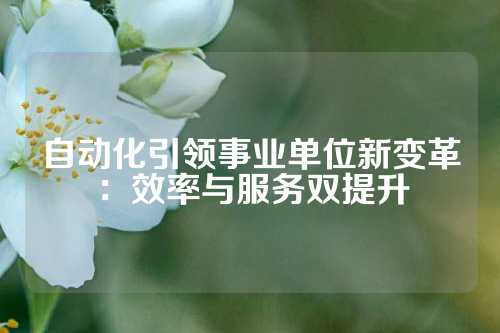 自动化引领事业单位新变革：效率与服务双提升