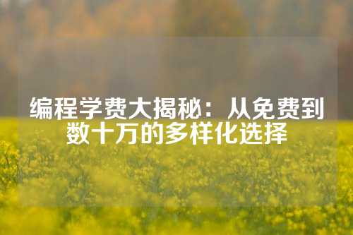 编程学费大揭秘：从免费到数十万的多样化选择