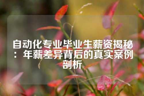 自动化专业毕业生薪资揭秘：年薪差异背后的真实案例剖析