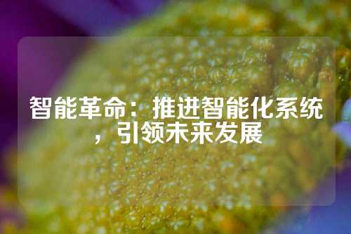 智能革命：推进智能化系统，引领未来发展