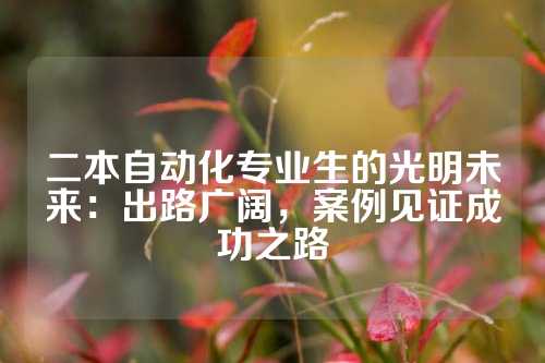 二本自动化专业生的光明未来：出路广阔，案例见证成功之路