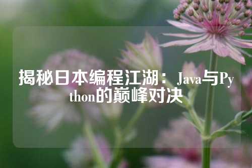 揭秘日本编程江湖：Java与Python的巅峰对决