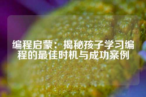 编程启蒙：揭秘孩子学习编程的最佳时机与成功案例