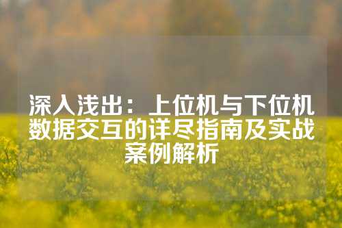 深入浅出：上位机与下位机数据交互的详尽指南及实战案例解析
