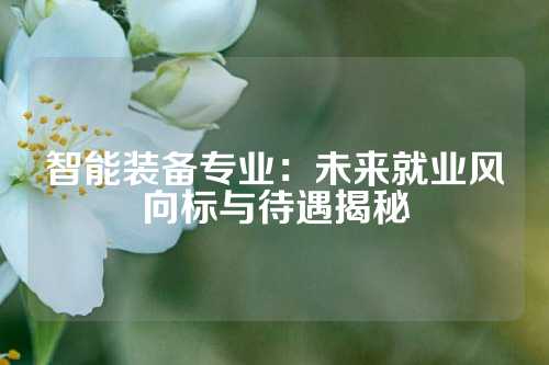 智能装备专业：未来就业风向标与待遇揭秘