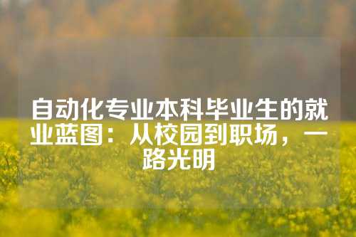 自动化专业本科毕业生的就业蓝图：从校园到职场，一路光明