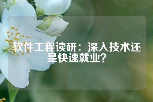 软件工程读研：深入技术还是快速就业？