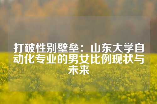 打破性别壁垒：山东大学自动化专业的男女比例现状与未来