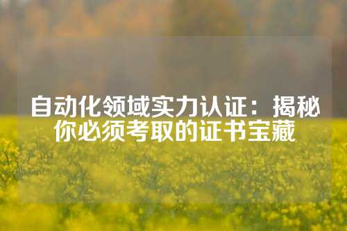 自动化领域实力认证：揭秘你必须考取的证书宝藏