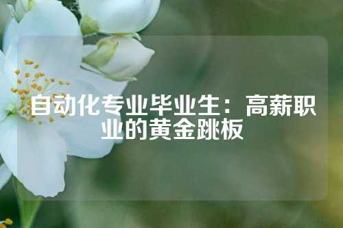 自动化专业毕业生：高薪职业的黄金跳板