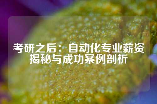 考研之后：自动化专业薪资揭秘与成功案例剖析