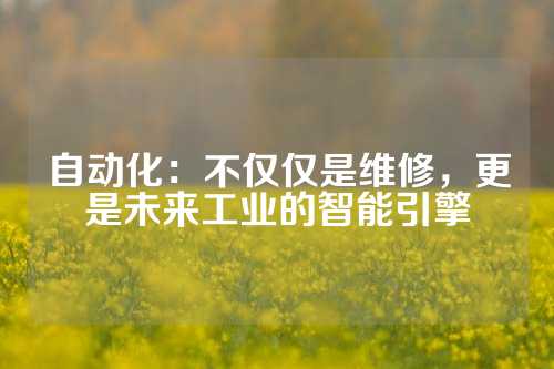 自动化：不仅仅是维修，更是未来工业的智能引擎