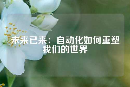 未来已来：自动化如何重塑我们的世界