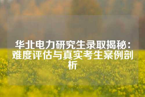 华北电力研究生录取揭秘：难度评估与真实考生案例剖析