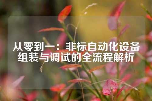从零到一：非标自动化设备组装与调试的全流程解析