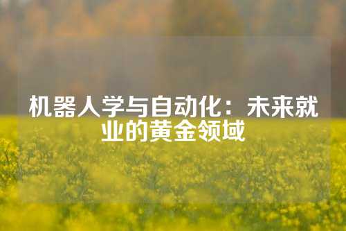机器人学与自动化：未来就业的黄金领域