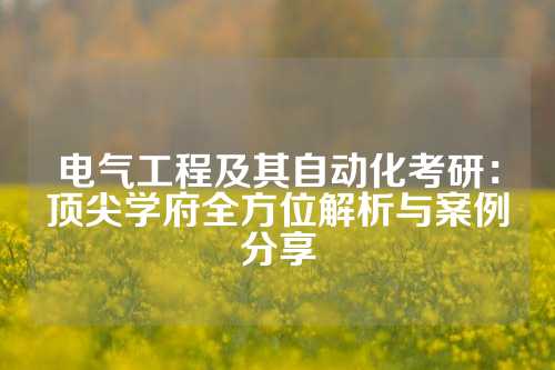 电气工程及其自动化考研：顶尖学府全方位解析与案例分享