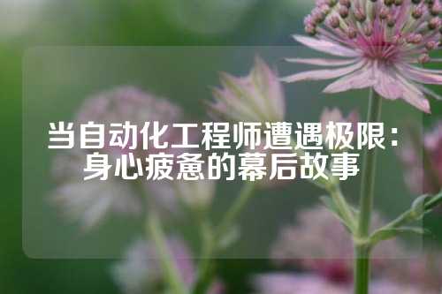 当自动化工程师遭遇极限：身心疲惫的幕后故事