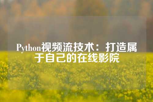 Python视频流技术：打造属于自己的在线影院