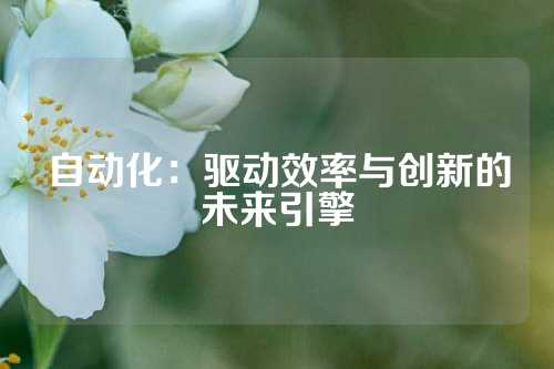 自动化：驱动效率与创新的未来引擎