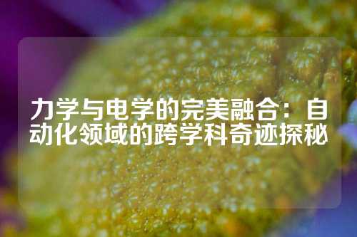 力学与电学的完美融合：自动化领域的跨学科奇迹探秘