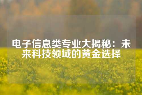 电子信息类专业大揭秘：未来科技领域的黄金选择