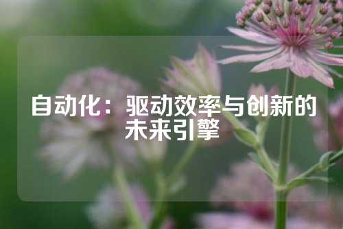 自动化：驱动效率与创新的未来引擎