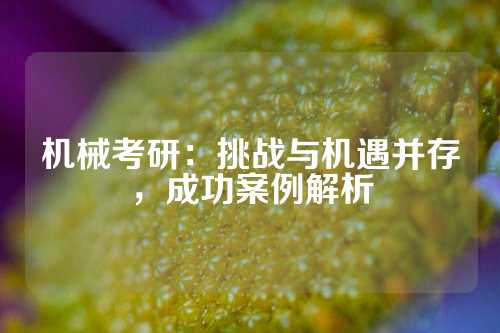 机械考研：挑战与机遇并存，成功案例解析