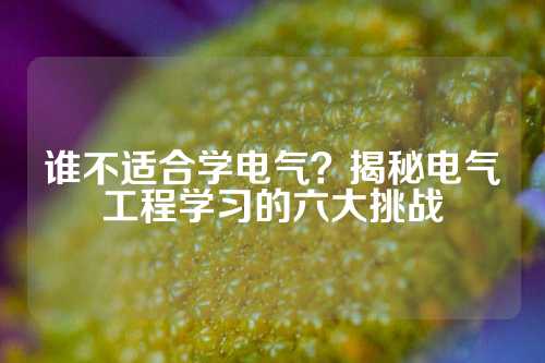 谁不适合学电气？揭秘电气工程学习的六大挑战