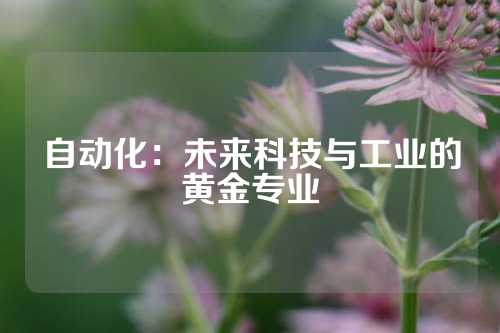 自动化：未来科技与工业的黄金专业