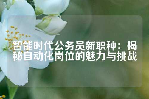 智能时代公务员新职种:揭秘自动化岗位的魅力与挑战