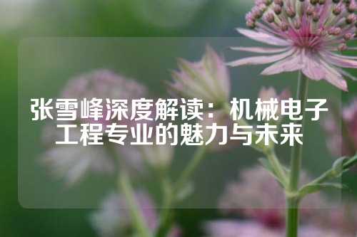 张雪峰深度解读：机械电子工程专业的魅力与未来