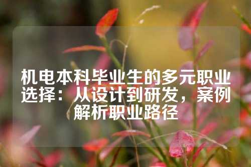 机电本科毕业生的多元职业选择：从设计到研发，案例解析职业路径